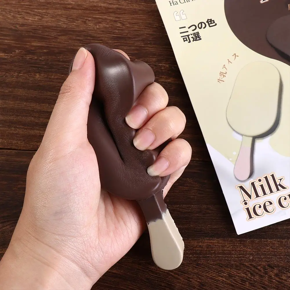 Super miękkie zabawki antystresowe w kształcie lodów, wolno powracające do kształtu, lodowe lizaki, ściskane lizaki o smaku truskawki, kreatywne symulacje do ściskania.