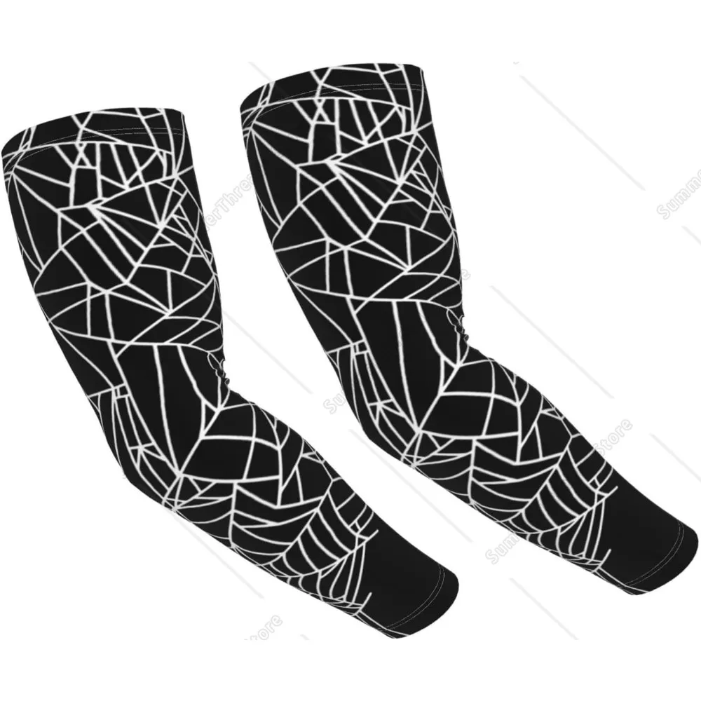 

Black White Spider Web Halloween Sun Protection Arm Sleeves Thorn Proof Garden For Men Women,Sweatproof Sun