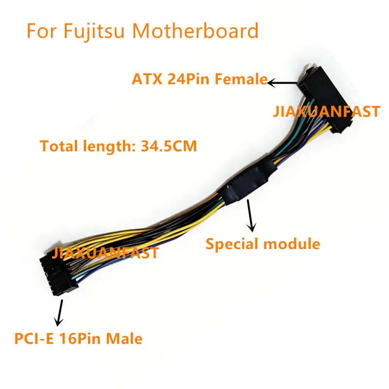 

18Awg 34.5CM ATX PSU 24Pin To 16Pin Matherboard Power Supply Adapter Cable For Fujitsu Motherboard