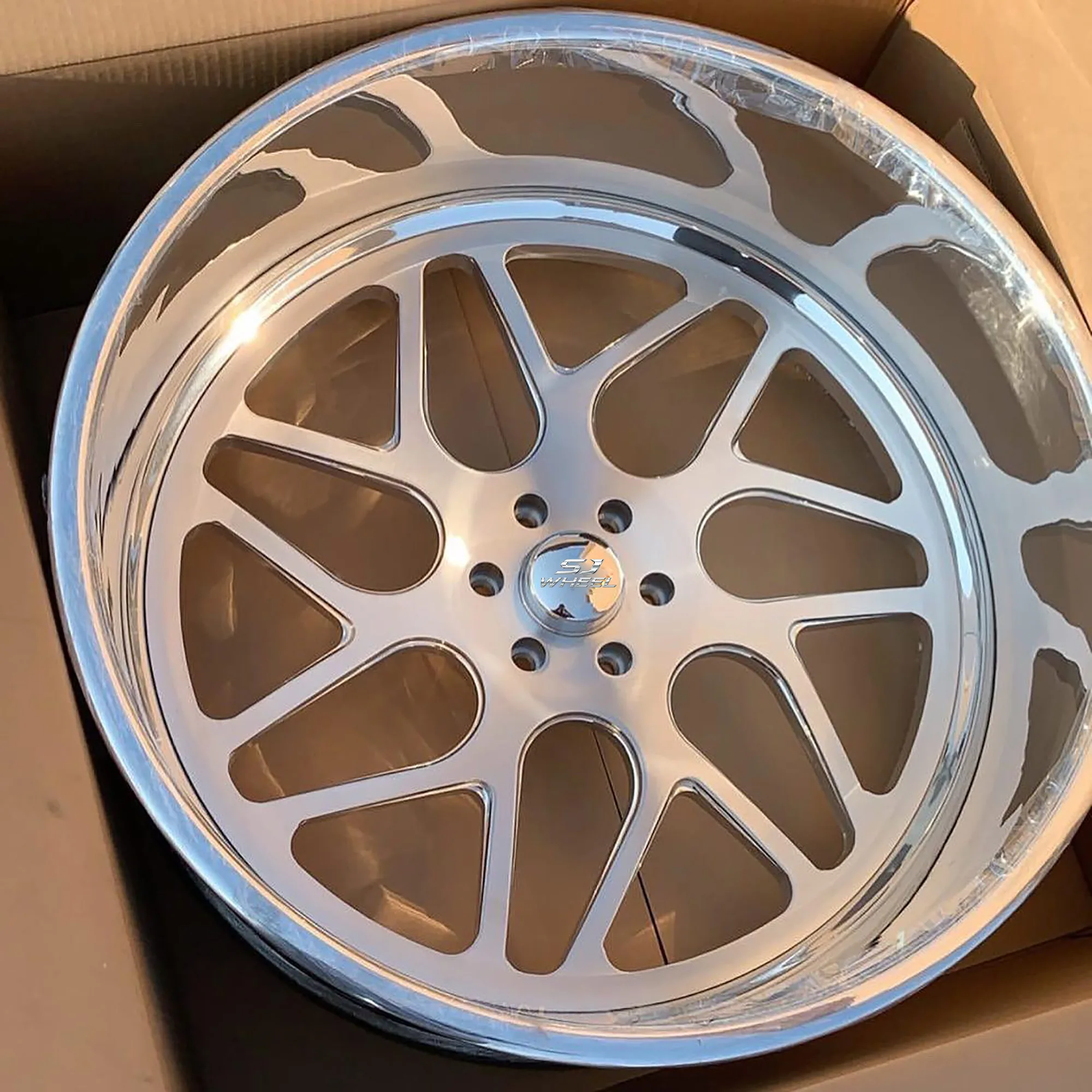 SJ Custom 6061-T6 Forged Aluminum Wheels 22 24 26 28 Inch Deep Dish Brushed Polished Rims for American Pickup SUV