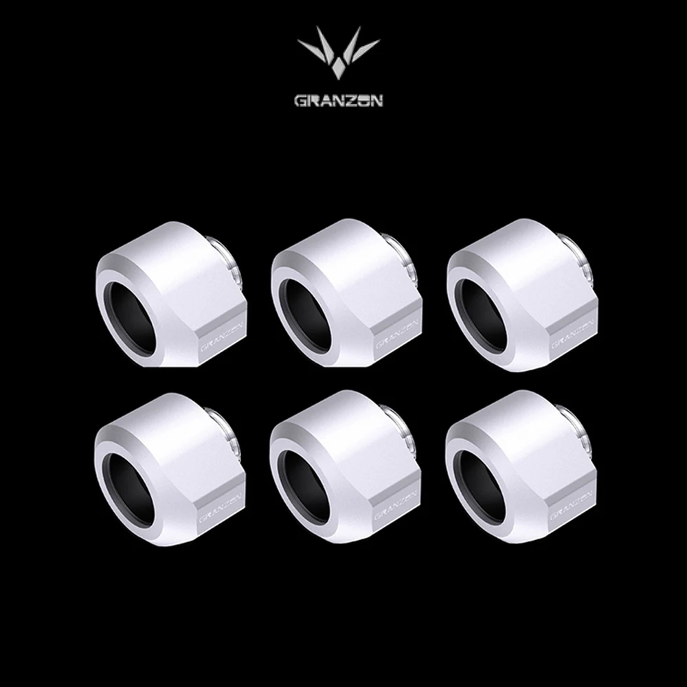 6PCS Granzon GD-FT14 Anti-off Hard Tube Fitting , For OD14mm Hard PETG PMMA Pipe , G1/4'' Thread Water Cooling Fitting