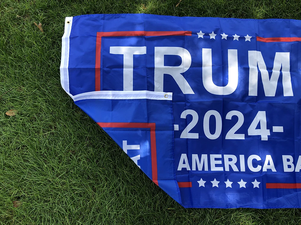 Imagem -04 - Bandeira Trump 2024 90x150cm Bandeira Donald Trump Manter a América Grande Donald para o Presidente Tirar a América de Volta Bandeira Trump Atacado 50 Peças