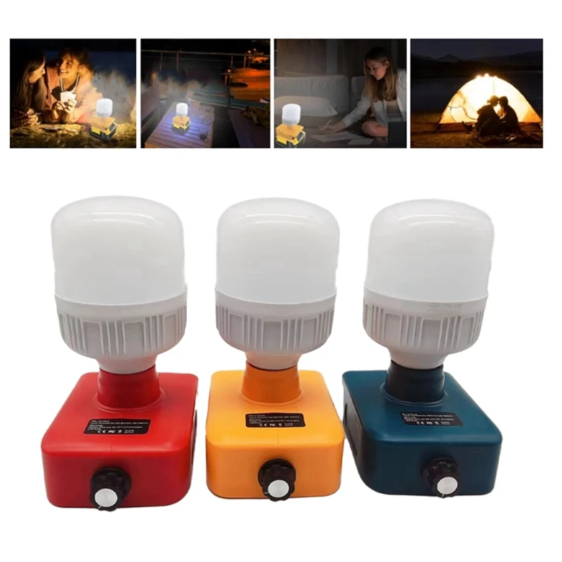 Cordless Table Lamp Desktop Emergency Light LED Work Lights Flashlights 12W For Li-Ion Battery