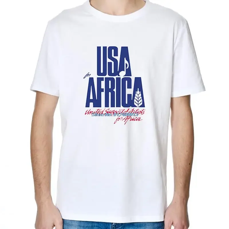 We Are The World Anniversary USA For Africa United Artists Graphic T Shirts Oversized T Shirt Harajuku Streetwear Men's Clothing