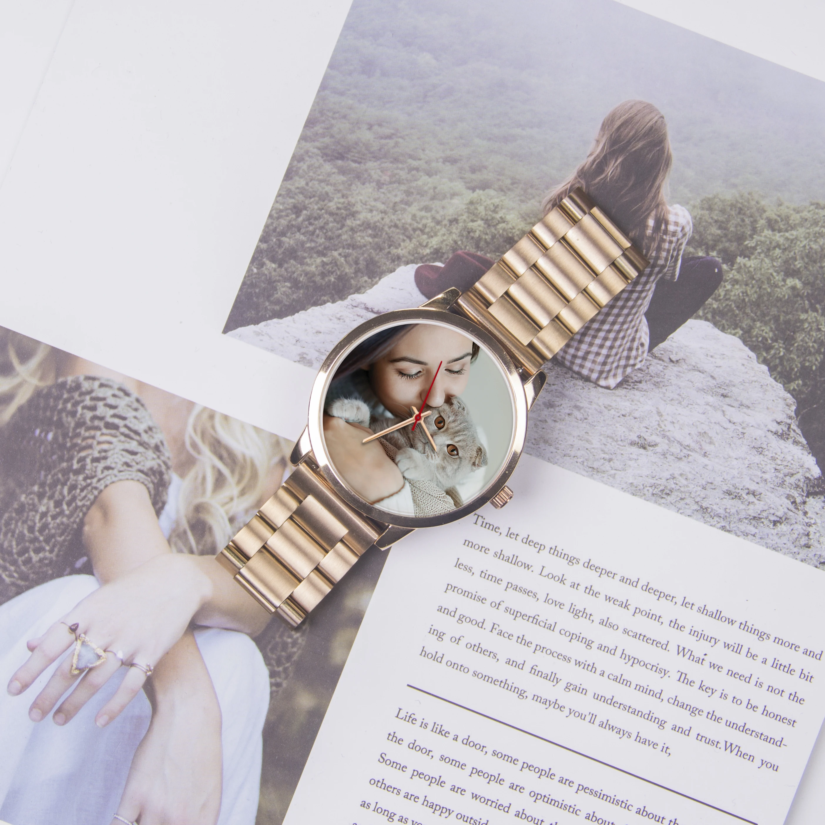 Men's Custom Rose Gold Quartz Watch