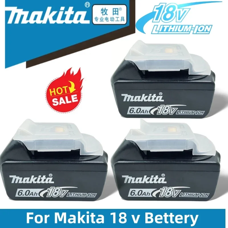For Makita 18v 6Ah Rechargeable Lithium Ion Makita 18 v Battery With Charger Power Tool Battery BL1860BL1850 BL1830
