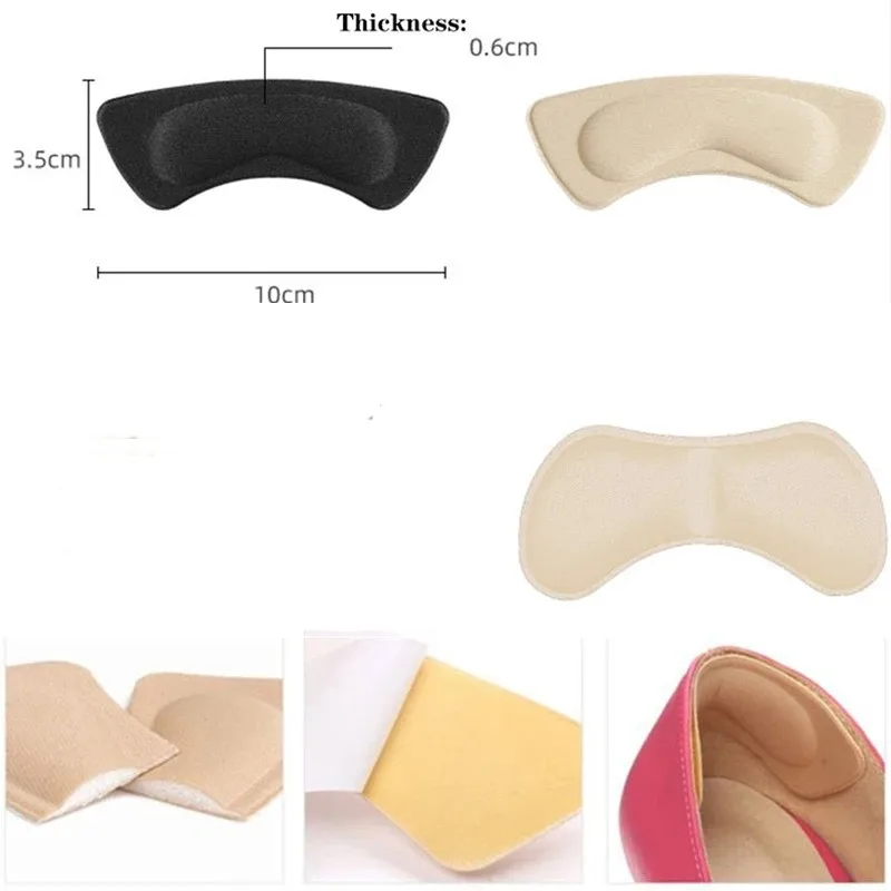 4D Heel Pads Insoles Patch Anti-wear Shoe Cushion Pain Relief Feet Care Heel Protector Adhesive Back Sticker Shoes Inse