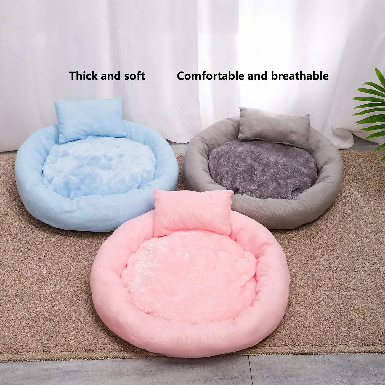 

Pet Dog Bed Pet Cat Nest Winter Plush Pillow Warm Winter Pet Nest Pet Simple and Comfortable Egg Tart Nest Pet Winter Supplies