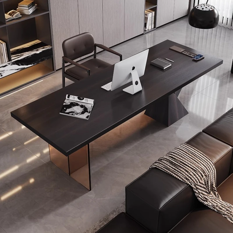 

Italian minimalist desk light luxury modern home living room sofa solid wood desk designer study computer desk