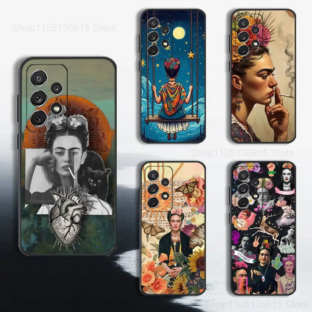 

Art F-Frida K-Kahlo Phone Case For Samsung S25,S24,S23,S22,S21,S20,S10,S9,Ultra,Plus,Lite,FE,Soft Silicone Black Cover