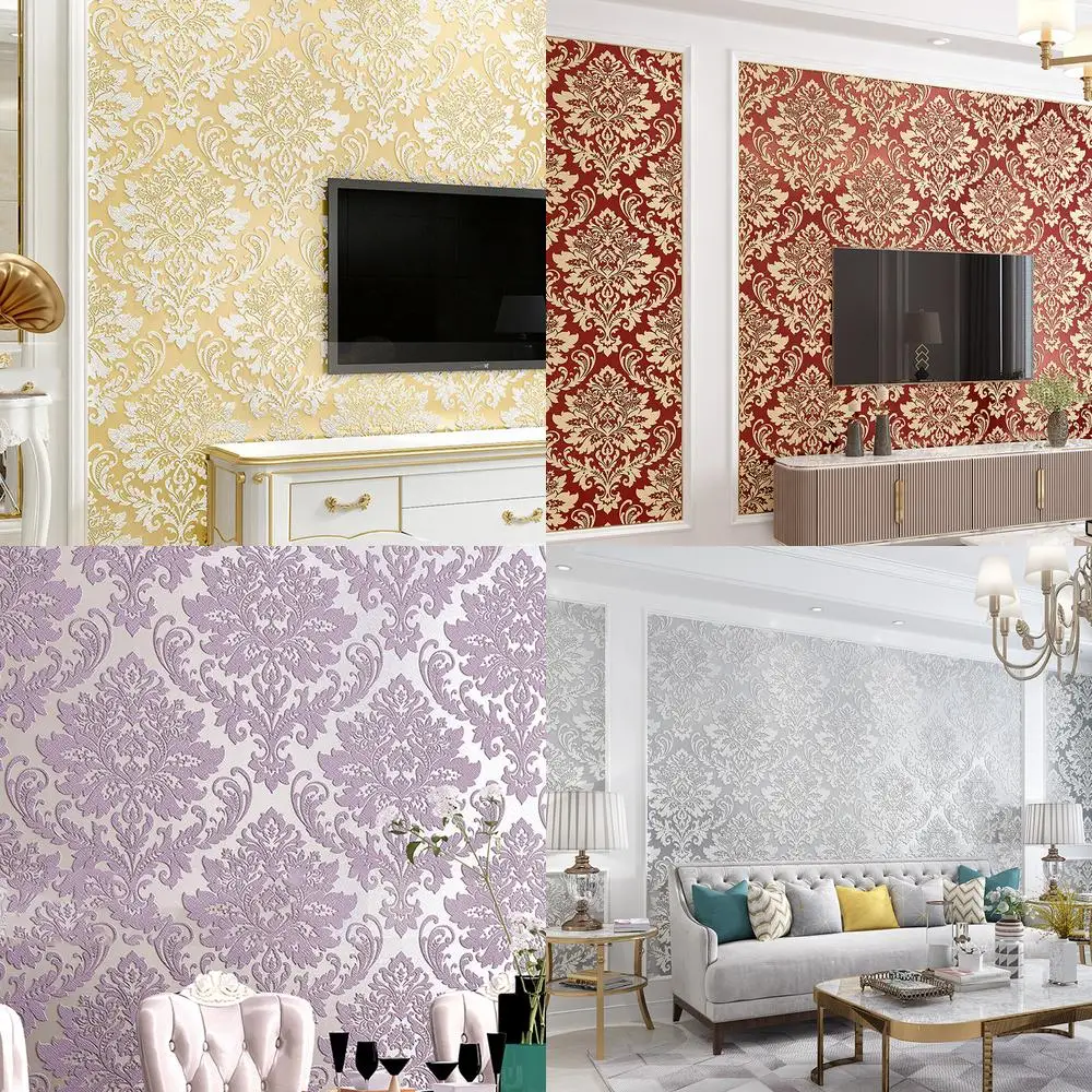 European Style Non Woven Fabric Wallpaper Living Room TV Background Wall Thickened Embossed Rustic 3D Wallpaper for Home Bedro