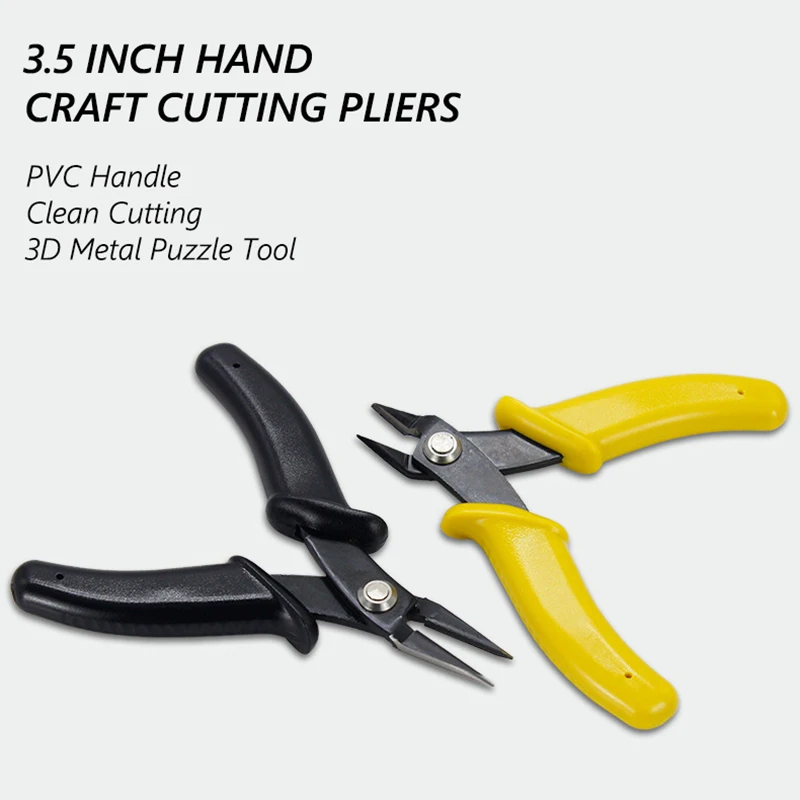 3D Metal Puzzle Assembly Tool Set Professional Diagonal Pliers Long Nose Pliers Carbon Steel Wire Cutting Pliers Hand Tools