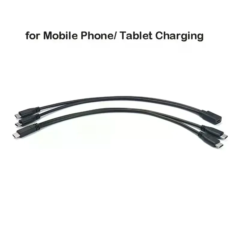 USB C Cable Splitter Type C 1 To 2 Extension Cable Wire For PC Phone Tablet 15W 3A Power Adapter Cord Charging Converter Line