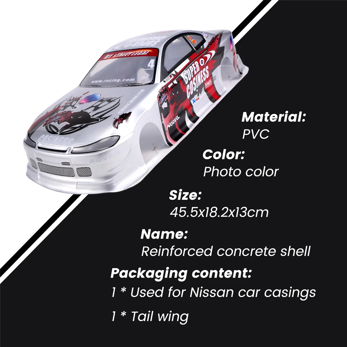 1/10 RC Car Body Shell Modification 190mm on Road Drift dla Nissan S15B87B