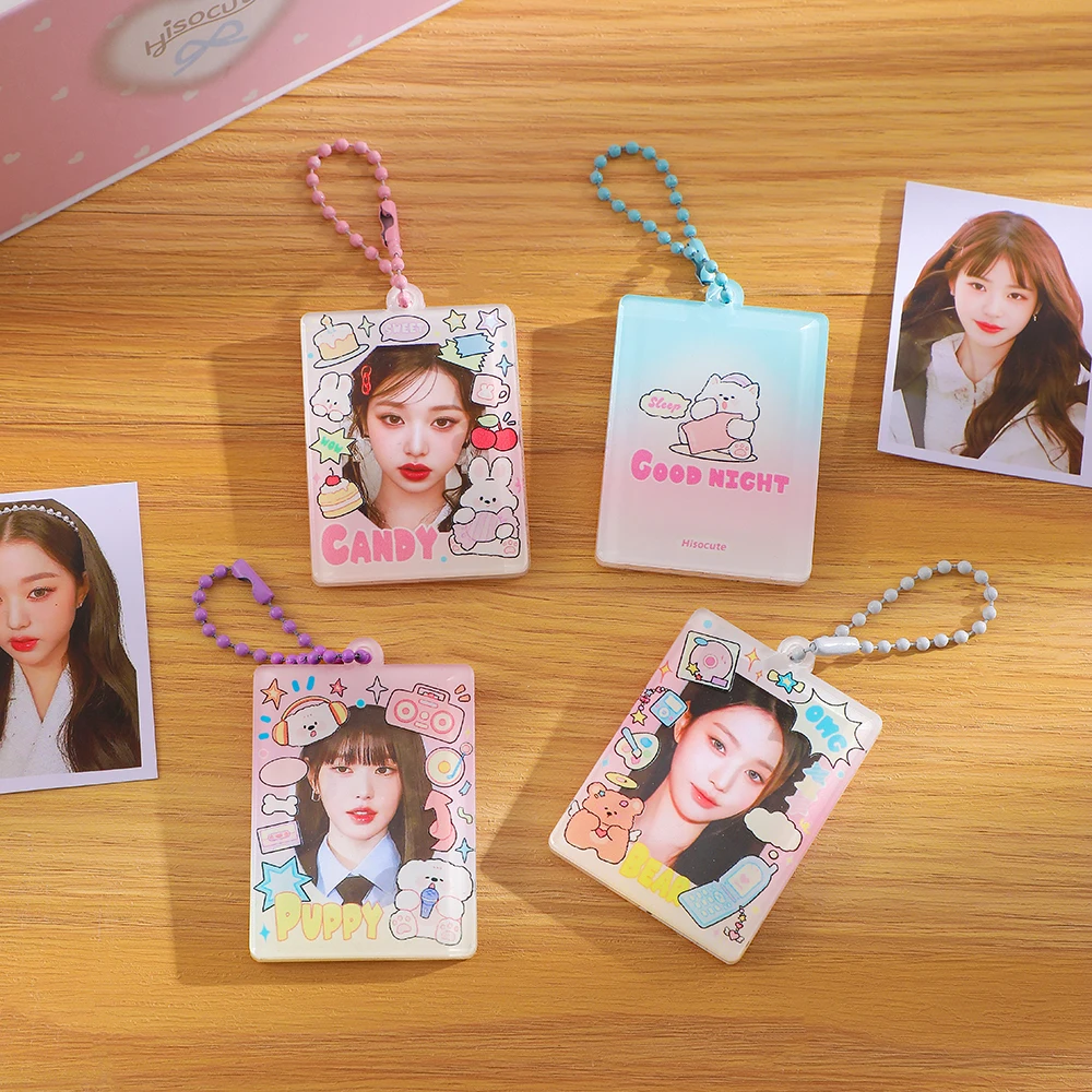 1/2inch Kawaii cards Holder Acrylic Photo Frame Pendant For Lover Friends Gift Photocards Cover