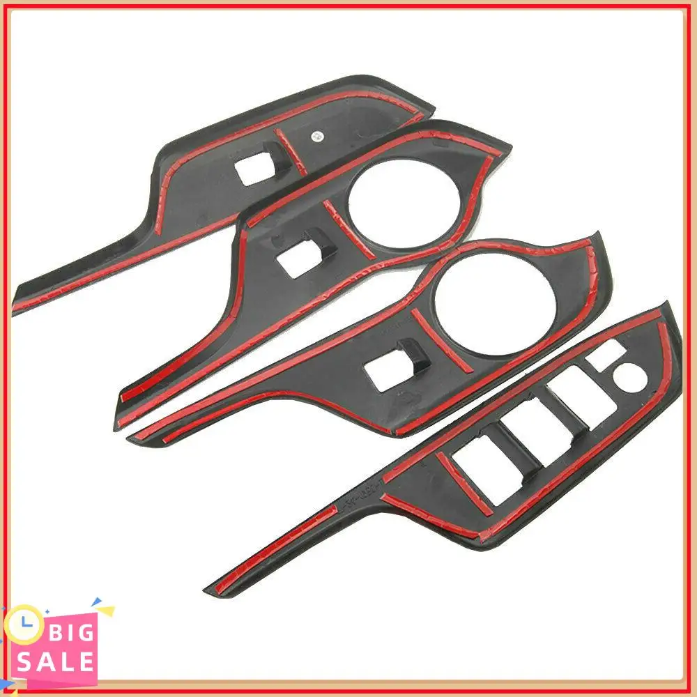 الحصري ألياف الكربون نمط ABS نافذة رفع التبديل غطاء لوحة أزرار الكسوة المحرك الأيمن لتويوتا C-HR حقوق الإنسان 2016-2018 #3