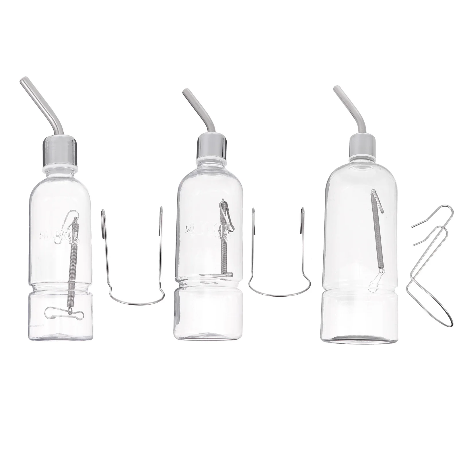 

3Pcs Pet Stainless Steel Water Bottle Transparent Automatic Water Feeder for Hamsters Rabbits Squirrels Pet Cage Accessory