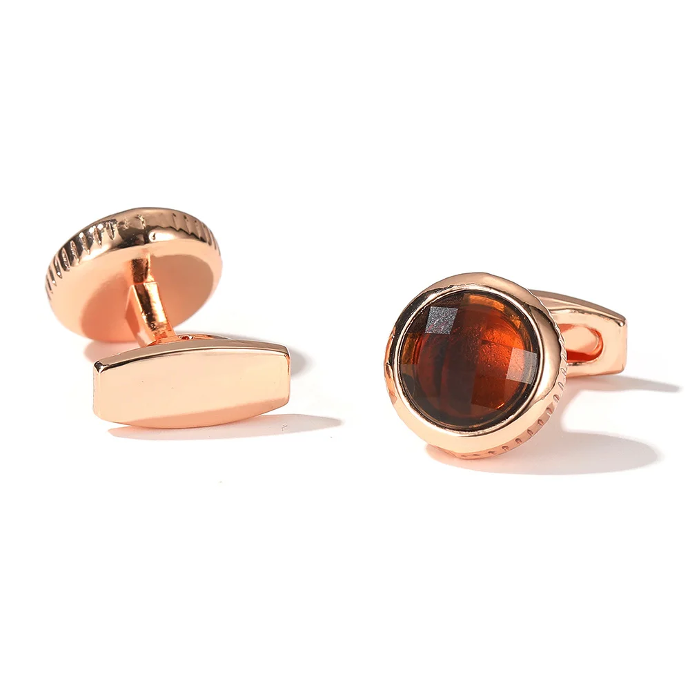 Vintage Brown Gemstone Cufflinks Silver Metal Edging Oval Sleeve Button Men's Business Dress Shirt Cuff Accessories
