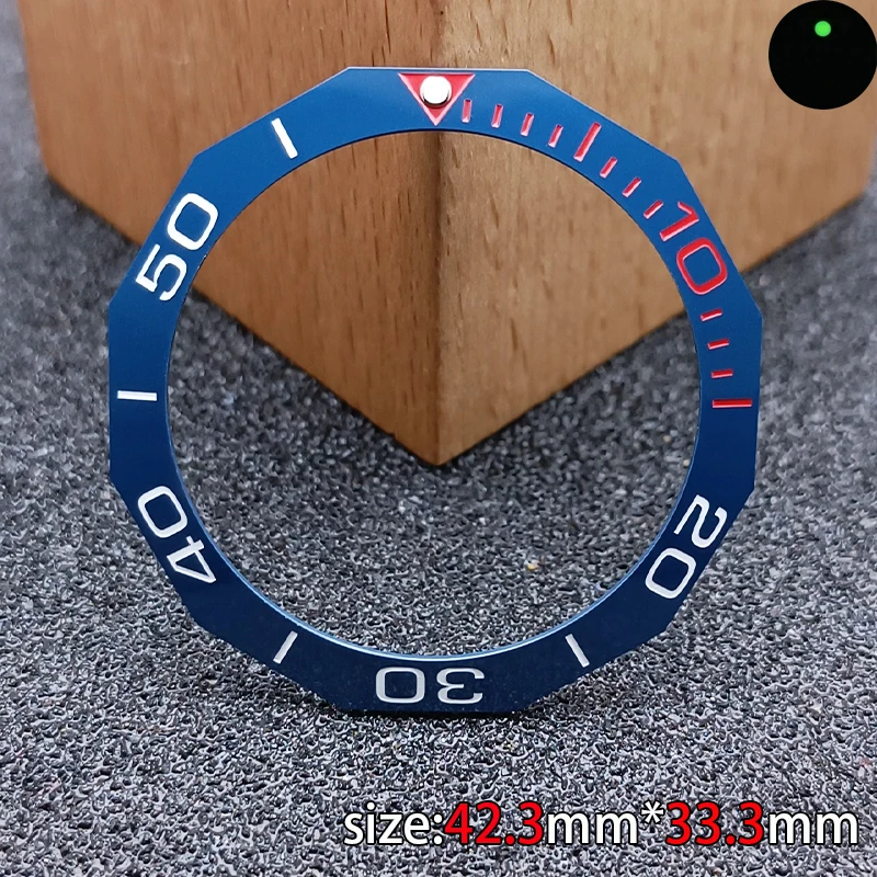 Tilted Cerâmica Bezel Insert Case, Prismatic Watch Parts, acessórios de alta qualidade, 42,3 milímetros * 33,3 milímetros