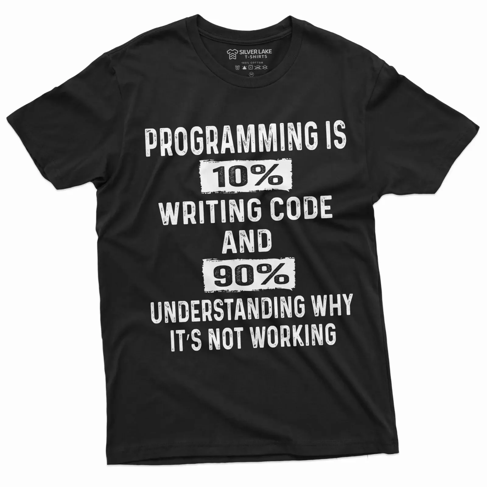Funny Programmer T shirt Programming Code Coding Software Developer vintage Washed Stylish homme fashion graphic Stretched
