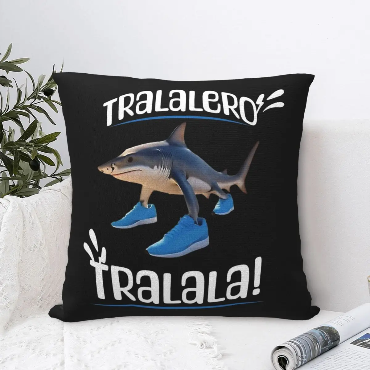 Tralalero Tralala Pillow Case Brainrot Meme Funny Shark Cushion Covers Funny Decor Pillowcase for Bed 18