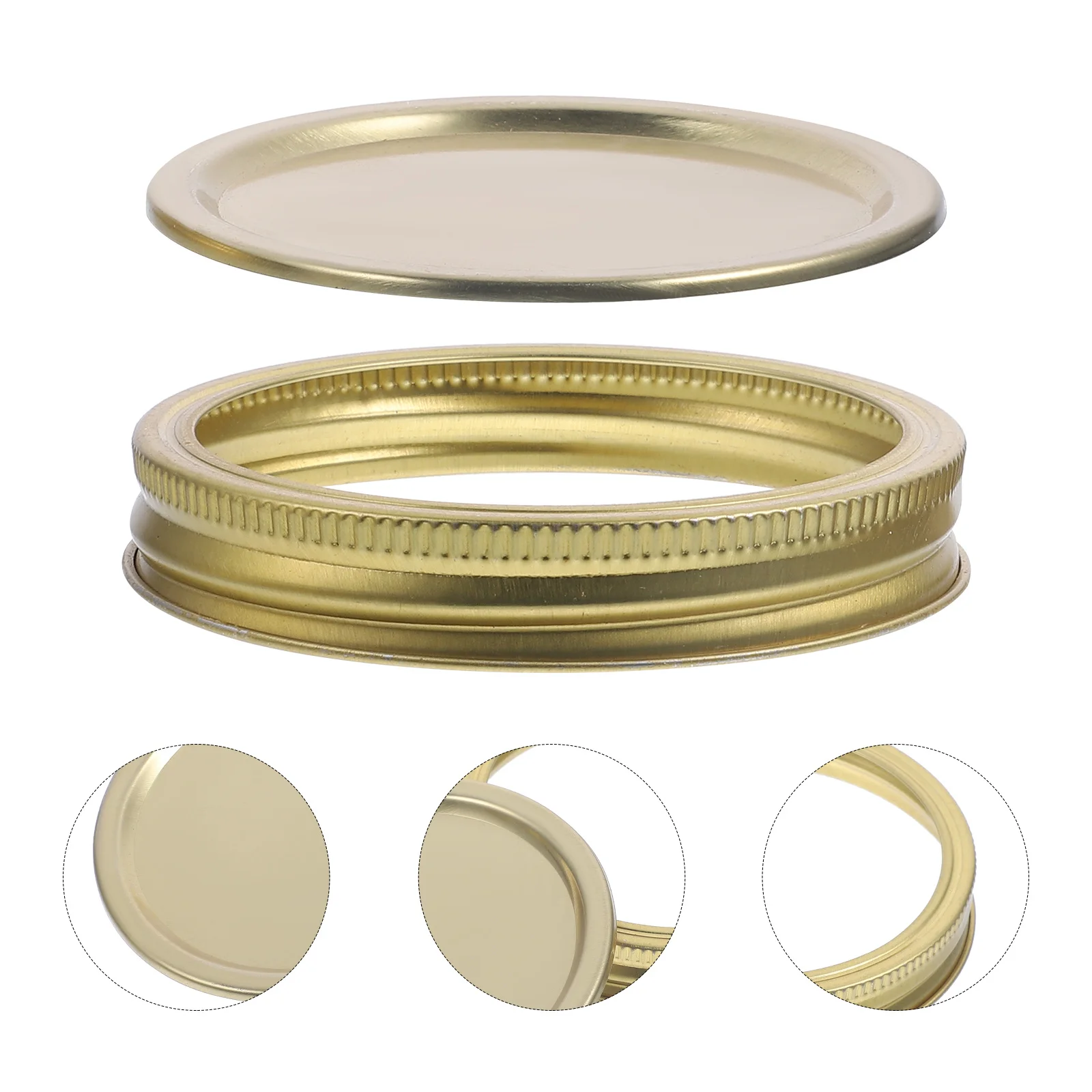 

5Sets Mason Jar Lids and Rings Tinplate Leakproof Metal Caps Airtight Storage Lid for Canning Jars Canning Jar Lid and Ring