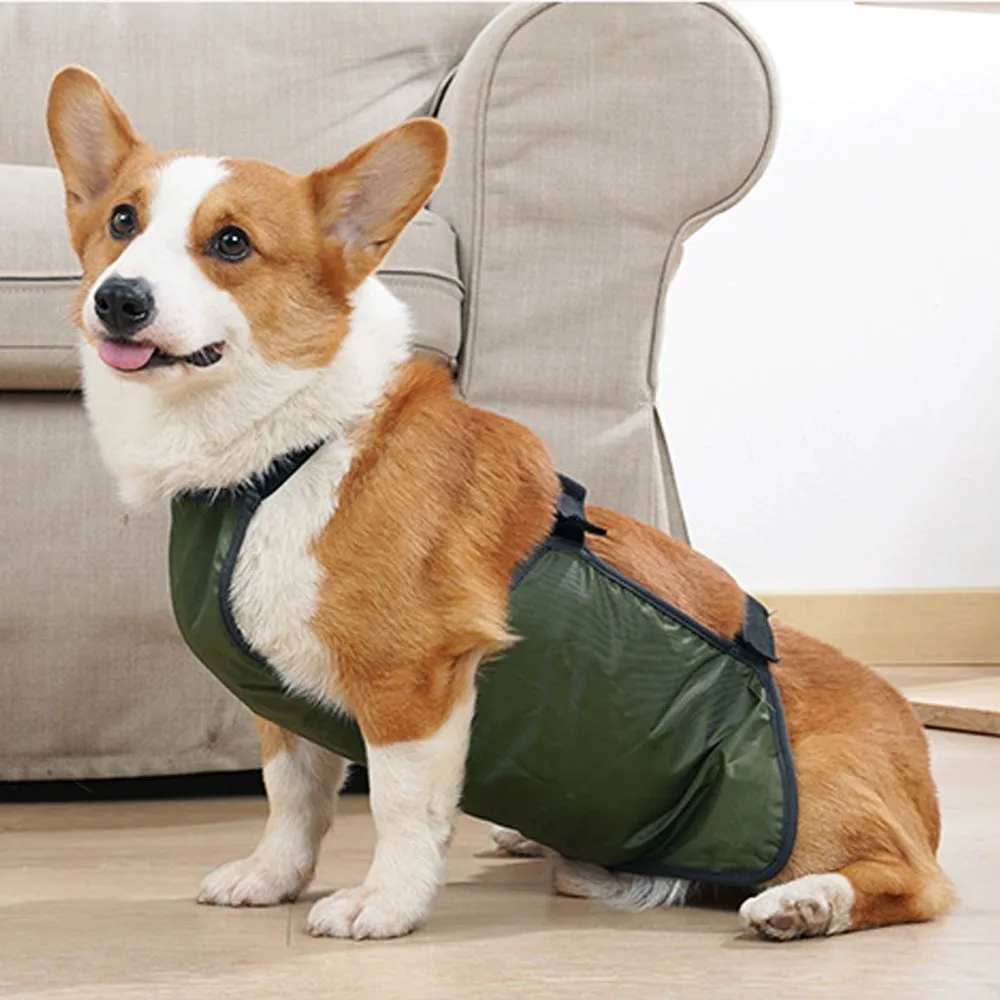 Water Proof Dog Belly Wrap Breathable Green Dog Belly Protector Lightweight Adjustable Fit Pet Belly Cover Belly Dirt Prevention