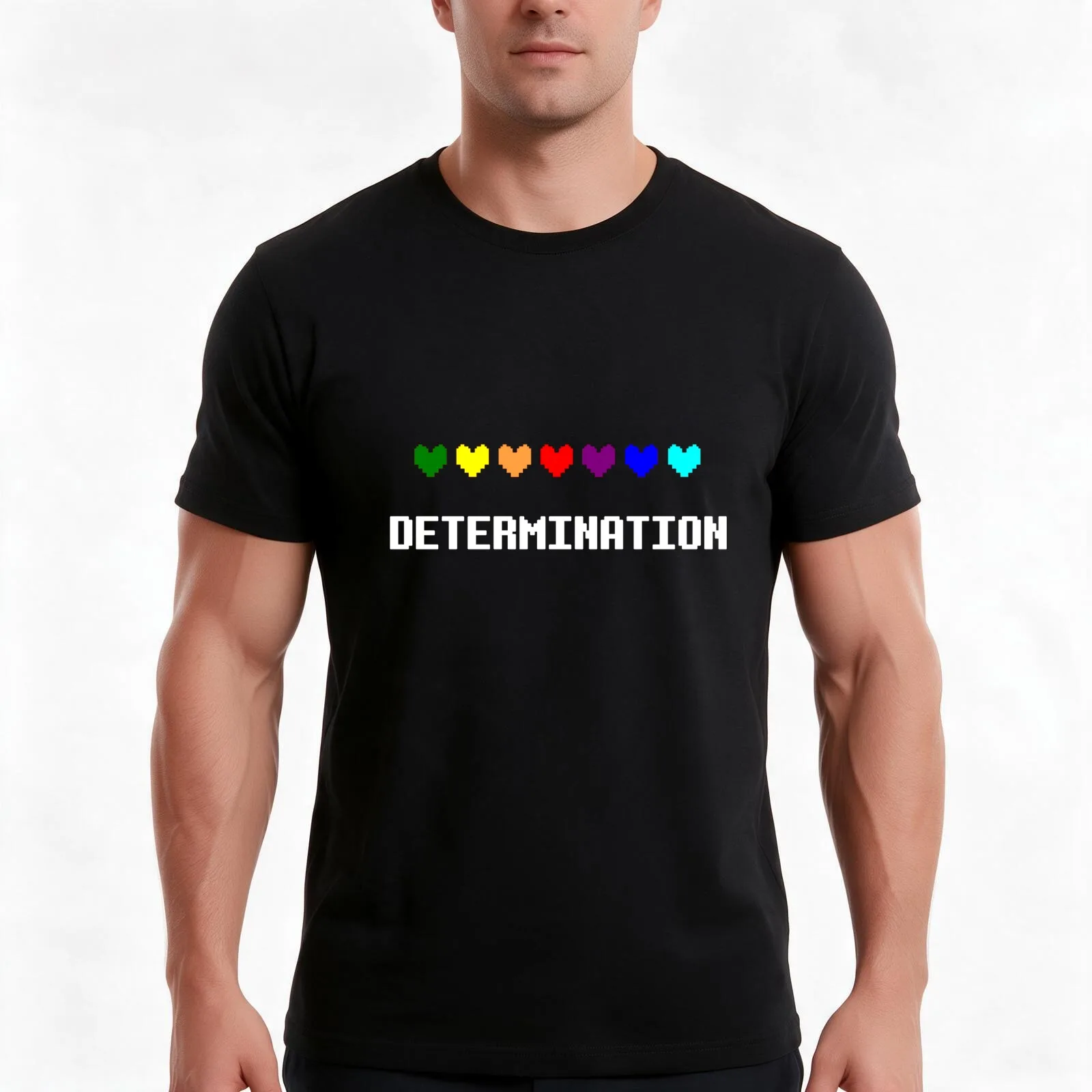 Determination T-Shirt, Summer Casual Cotton Tee, Oversized Streetwear Tops, Vintage Graphic Print, Loose Fit Short Sleeve