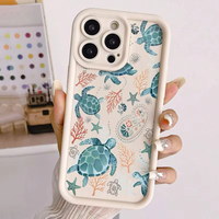 Colorful Sea Turtle Painted Soft Phone Case For iPhone 16 16E 11 12 13 Pro Max 15 14 Pro Max 7 8 Plus SE2 X XR XS Silicone Cover