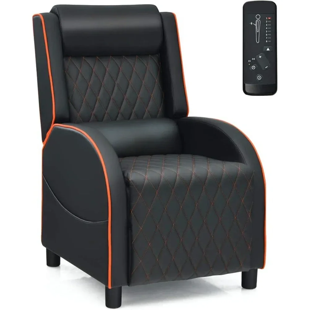 Massage Gaming Recliner Chair,with Adjustable Headrest,Backrest & Footrest,Theater Sofa for Living Room Racing Style Single Sofa