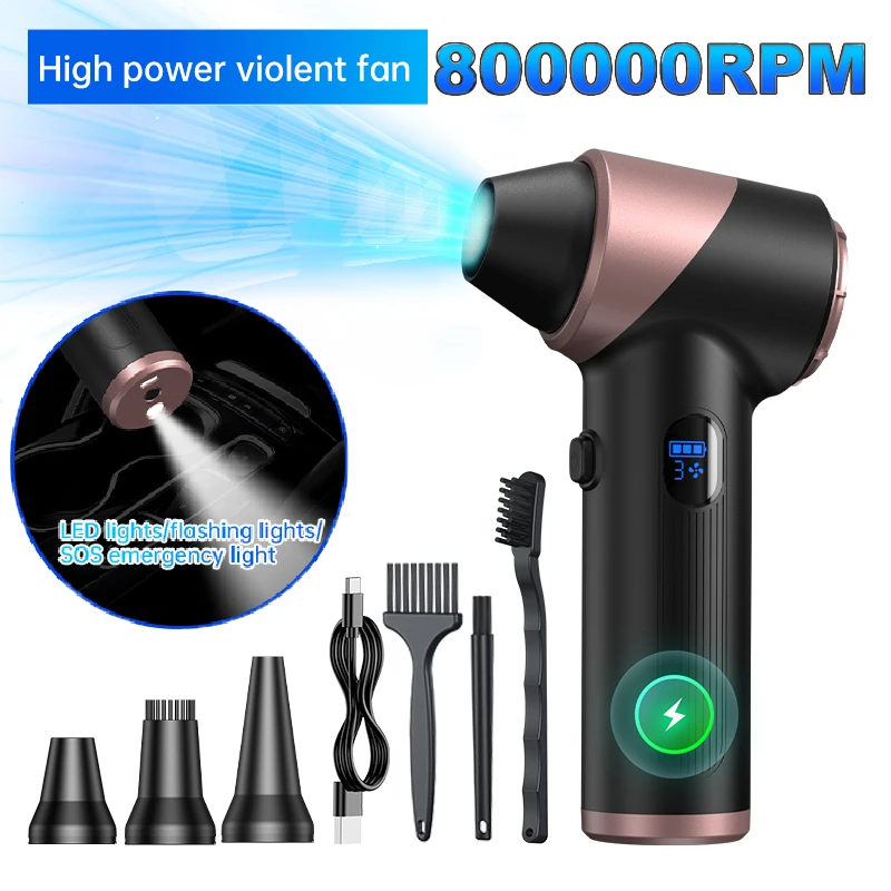 

800000 RPM turbo jet fan blower Violent Blower 40mm Brushless Mini Turbo Jet Fan Powerful Air Blower 240W Fast Charging Duct Fan