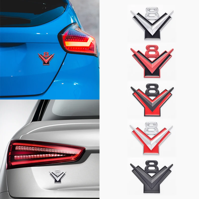 

Металлическая эмблема V8 для автомобиля, наклейка-декор на крыло или багажник для Dodge, Jeep, Ford, Chevrolet, Lexus, Jaguar, Chrysler