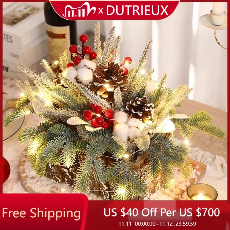 

Christmas Decorations Nordic Style Wooden Luxury Cute Tabletop Small Christmas Tree Set Props Gifts Scene Decoration Ornaments