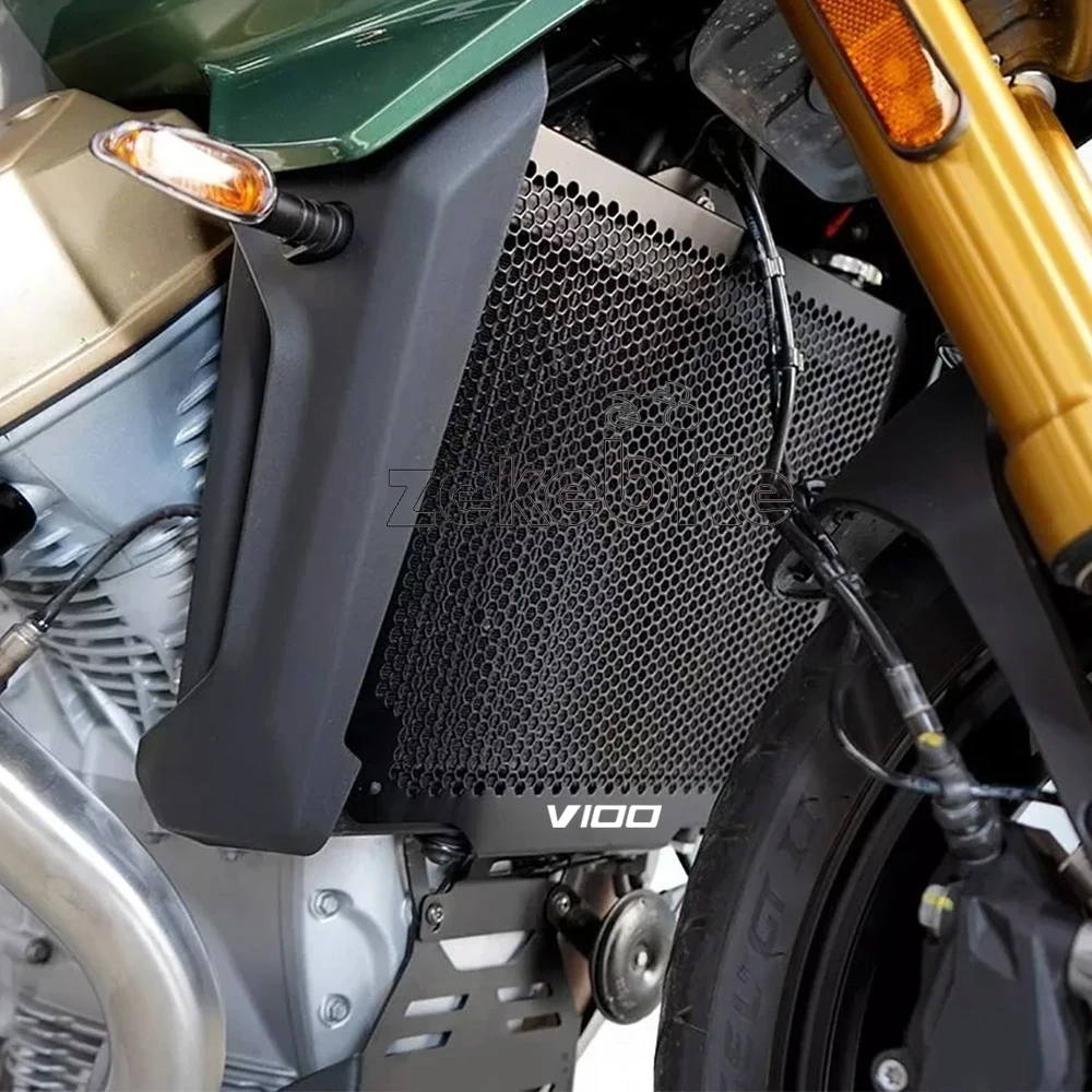 อุปกรณ์ตกแต่งรถมอเตอร์ไซค์สำหรับ Moto Guzzi Stelvio 1000 V100 V 100 Stelvio ปี 2024 2025 2026  ตะแกรงครอบหม้อน้ำ ป้องกัน