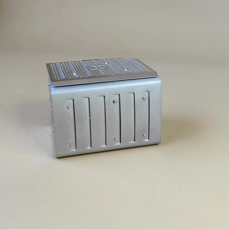 صندوق أدوات خزان العادم المعدني لـ 1/14 Tamiya مركبة يتم التحكم بها عن بُعد مقطورة قلابة سكانيا بنز Actros فولفو رجل لتقوم بها بنفسك أجزاء