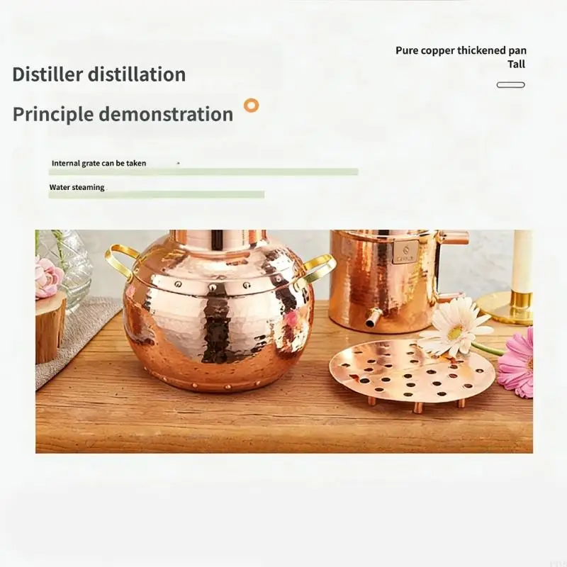 جهاز تقطير النحاسات Alembic لا يزال لتخمير المنزل وتقطير الخمور لصنع الزيوت العطرية مع مقياس درجة الحرارة P9YB