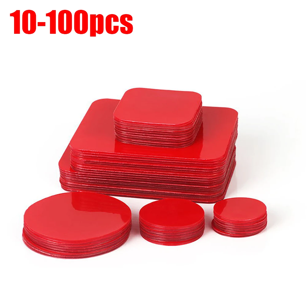 10-100Pcs Transparent Acrylic Double-Sided Adhesive Tape Square Round Strong Adhesive Patch Waterproof No Trace Resistance