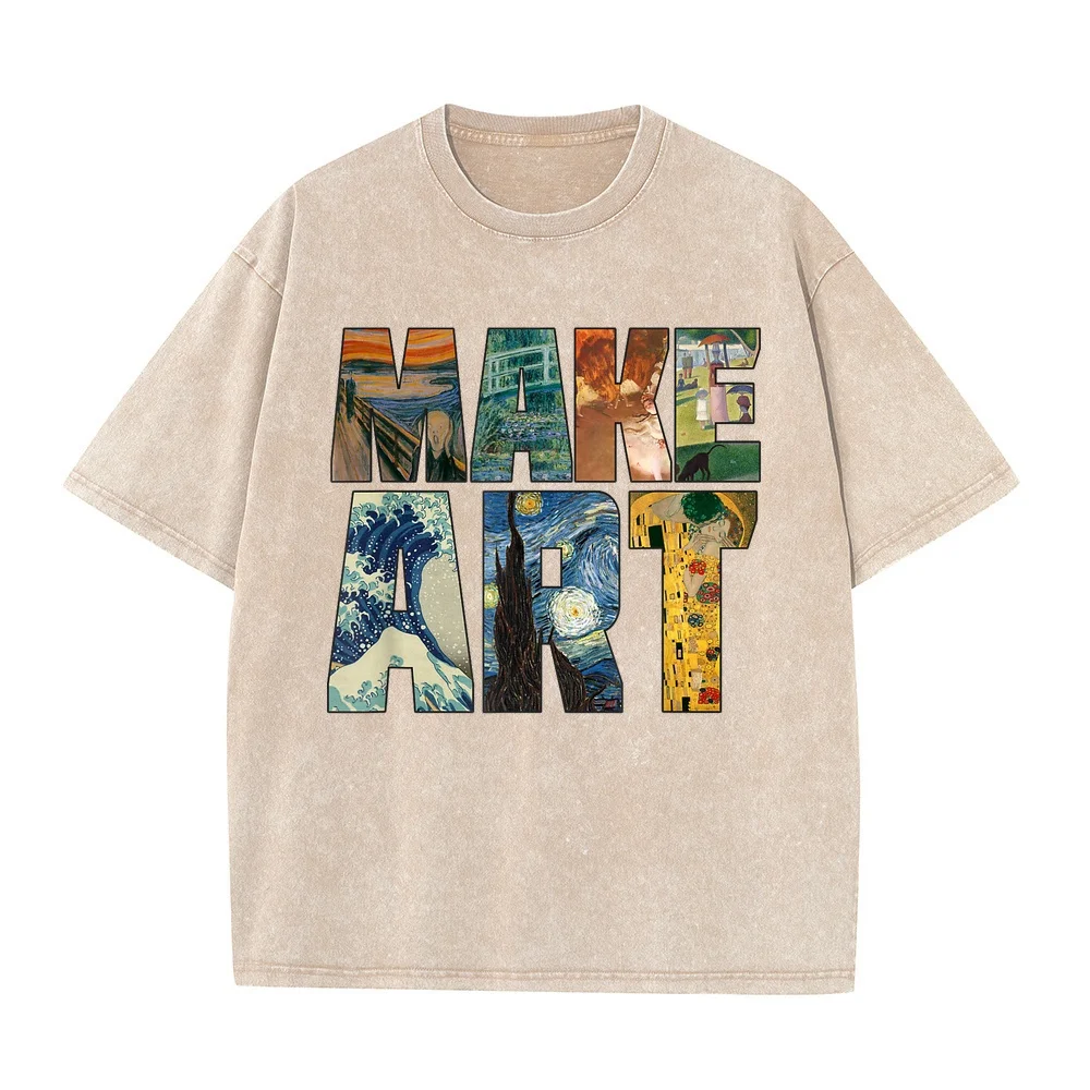MAKE ART Funny Artist Artistic Humor Painting Cool T-shirt Men's Clothing Freeshippings Items Oversized Casual Cotton T Shirt