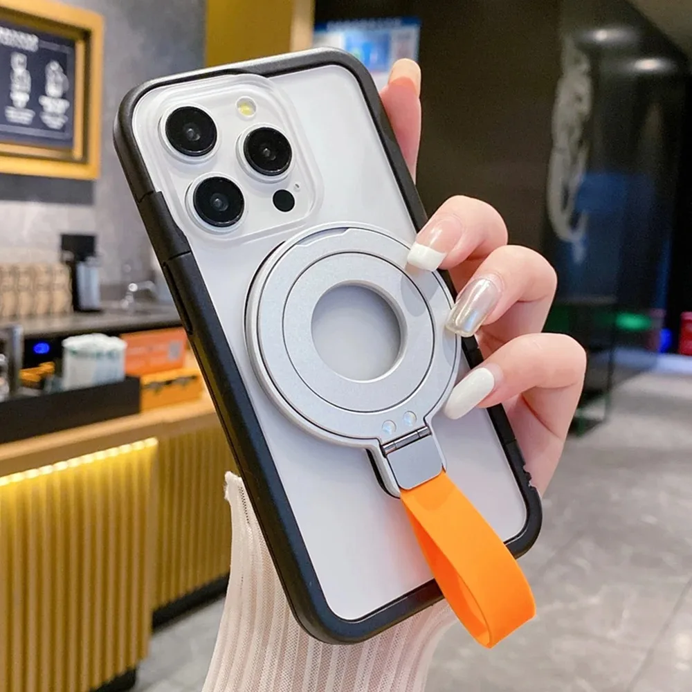 

Новый сильный магнитный держатель для мобильного телефона, складной кольцевой держатель из сплава для телефона, демпфирующая конструкция, бесплатная наклейка, настольная подставка для Magsafe