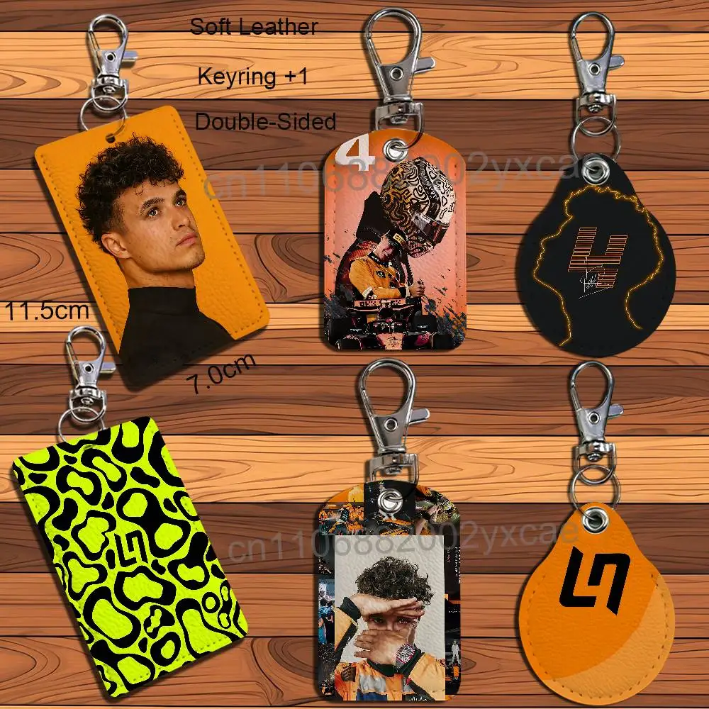 

Orange racing car Baby LH4 Lando Norris Keychain Holder Suitable For Subway Bank Card Bus Card Case Badge Holder Wallet Card