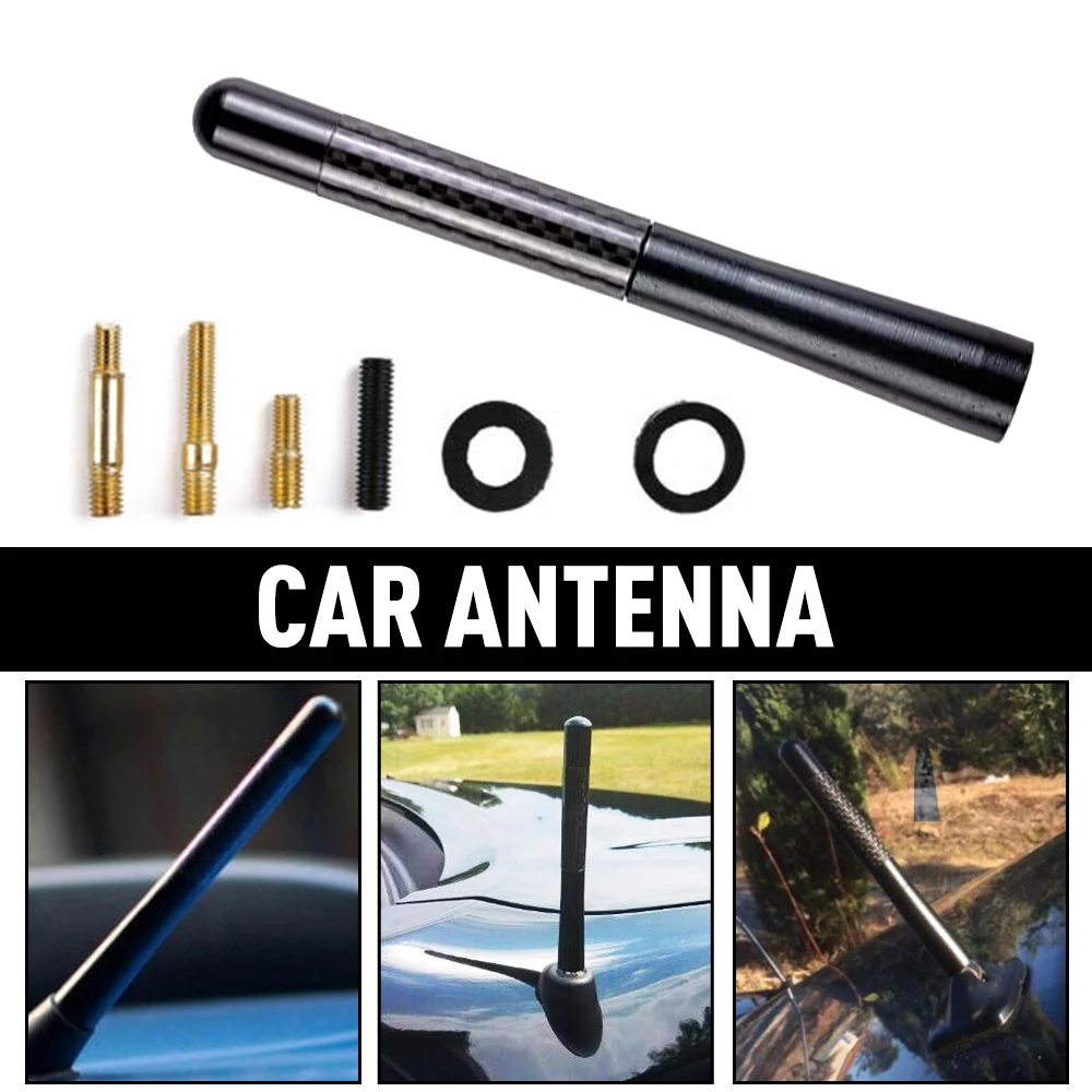

1Pcs 4.7 Inch Universal Car Roof AM/FM Radio Antenna Black Carbon Fiber Automotive External Accessories