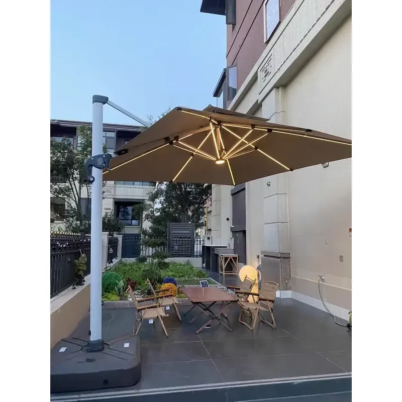 Large Roman Parasol Outdoor Commercial Garden Sun Umbrella Aluminum Frame Windproof Luxury For Restaurant Cafe Hotel