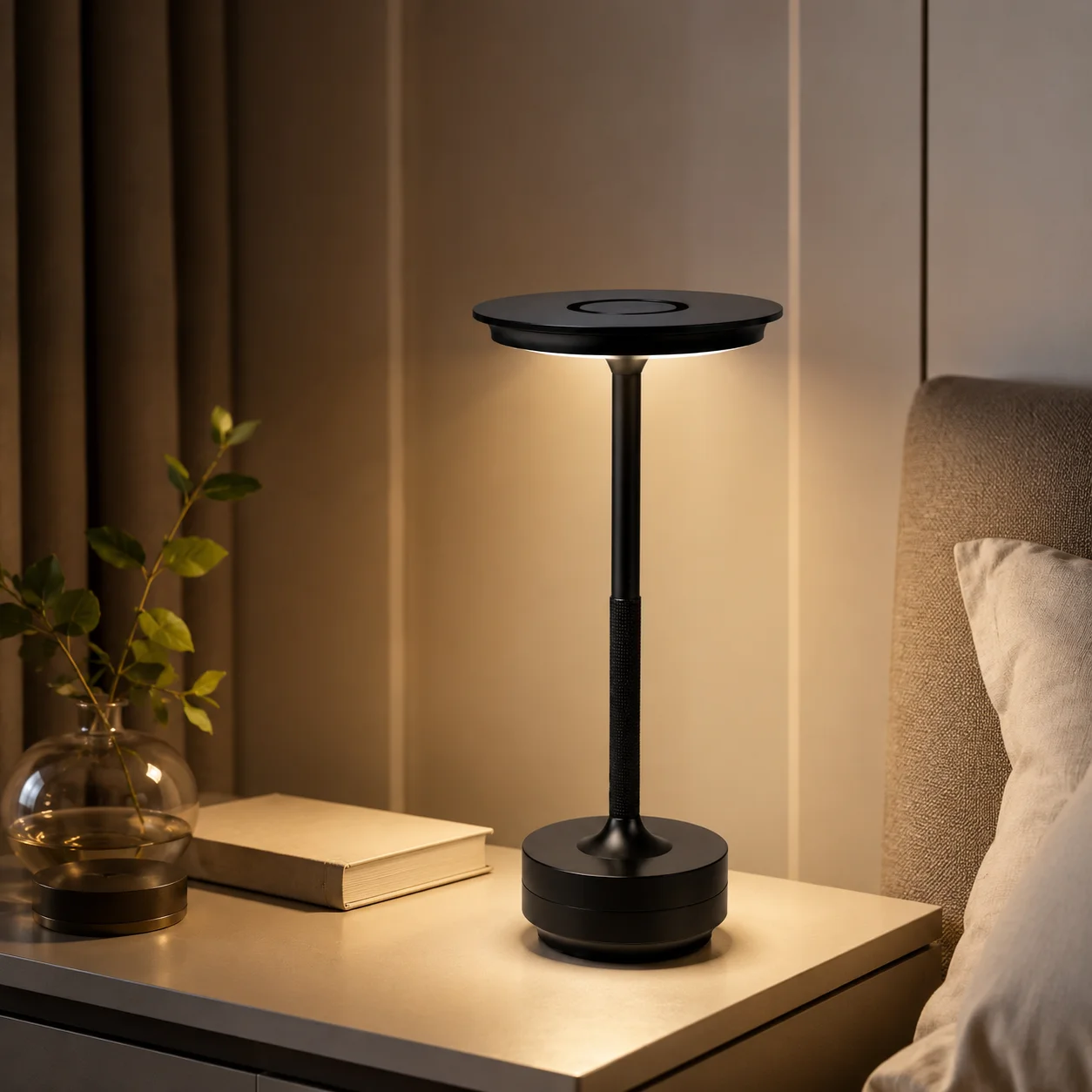 Cordless LED Study Desk Lamp Wireless Rechargeable Switch Control Portable Table Lamp Modern Simple Flexible Metal
