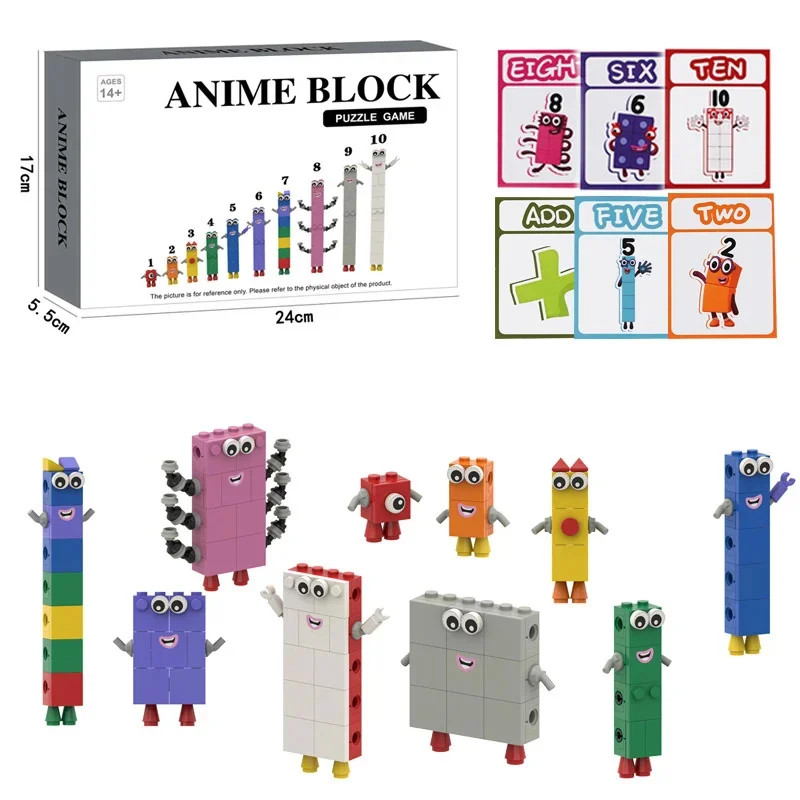 Blocos de construção digitais para crianças Jogos de cartas transformáveis Boneca artesanal Homem quadrado pequeno Numberblocks para presentes de aniversário