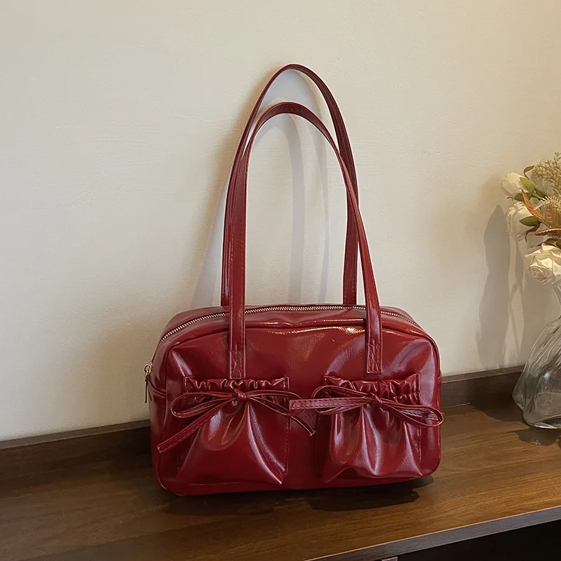 

Korean Pu Leather Shoulder Bag for Women 2025 Trend Fashion Luxury Woman Tote Bag Brand Designer Large Female Handbags Purses