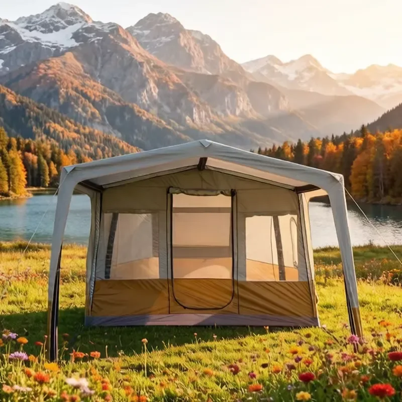 Inflatable Roof Tent Oxford Fabric Rainproof and Sunproof Portable Folding Camping Tent Suitable for Outdoor Camping