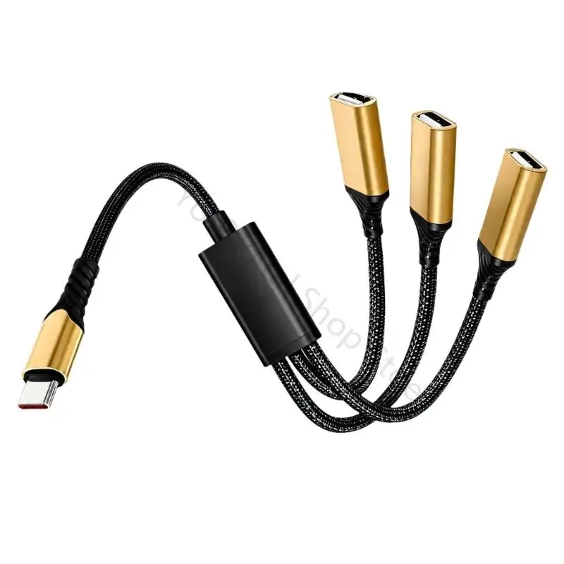 96BA USB Type C Device Expansion Cable with One-to-Three Branching Structure
