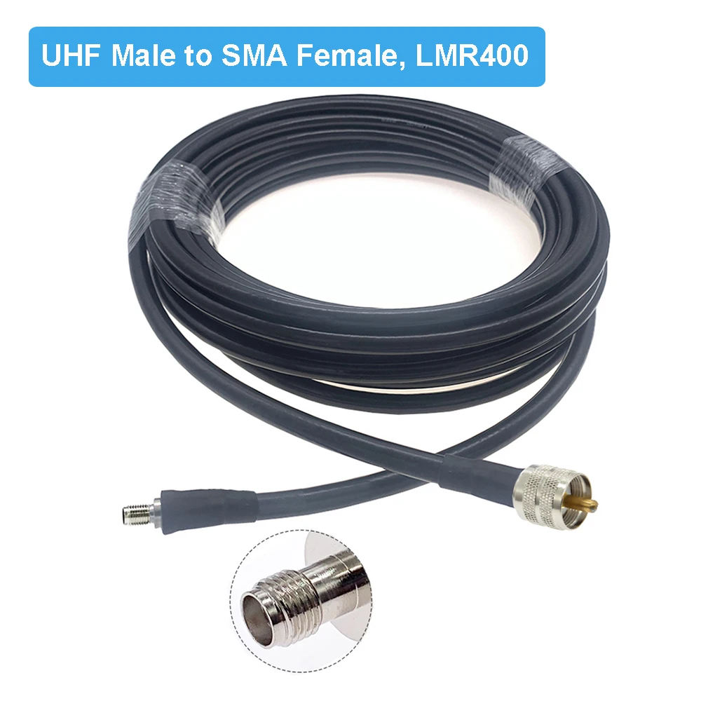 PL259 UHF Male to SMA Female Low Loss LMR400 Cable 50 Ohm RF Coaxial Pigtail WIFI Radio Antenna Extension Cord Jumper 50CM-30M