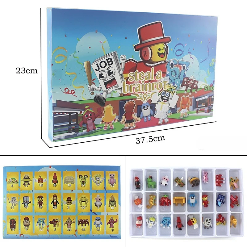 Hot 24Pcs Steal A Brainrot Anime Figure Toys Esok Sekolah Hot Game Peripheral Cute Cartoon No. 67 Collection Desktop Model Toy