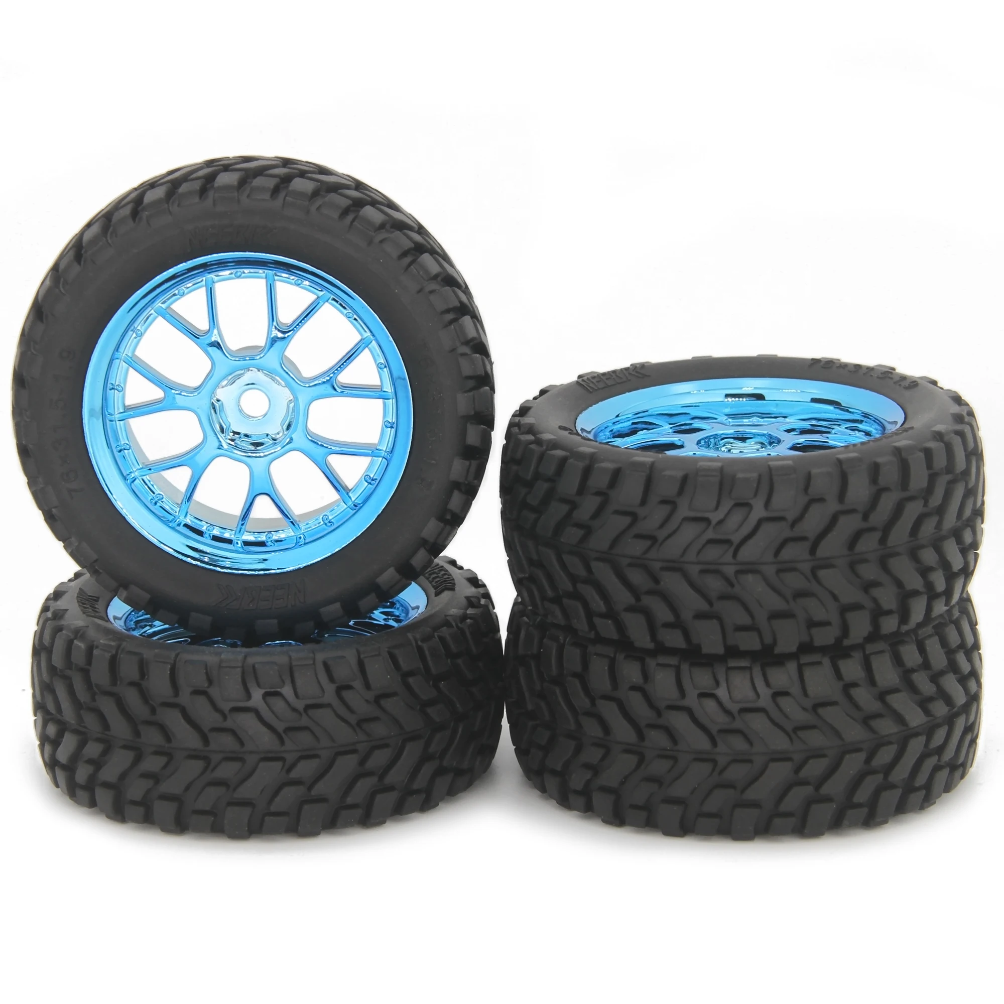 4PCS NEEBRC 75mm 1.9in Rubber Tire 12mm Hex Rim Durable Wheels Tyre for 1/10 1/14 1/16 RC Car Wltoys 144001 Juguetes Hot Wheels